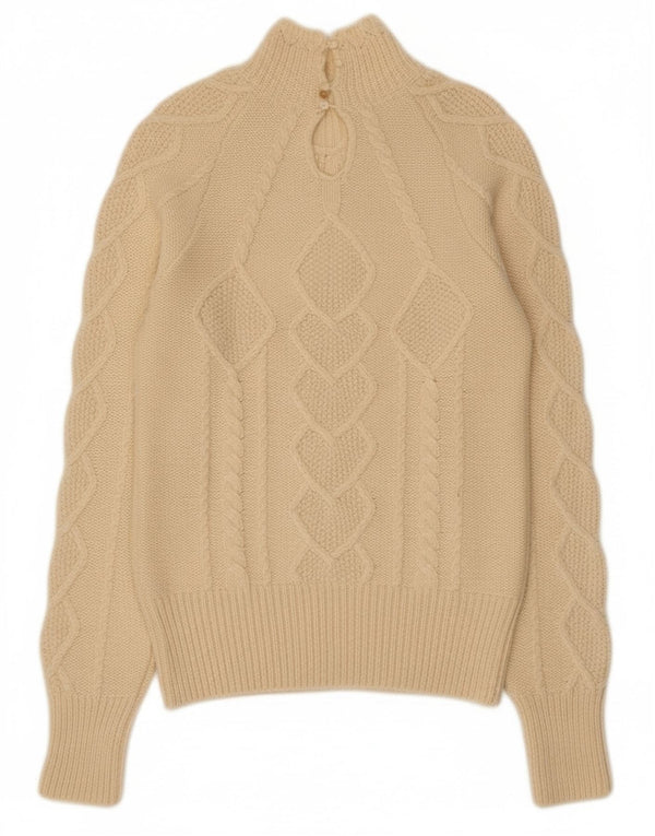 Stefanel Womens Turtle Neck Jumper Sweater UK 18 XL Off White Acrylic