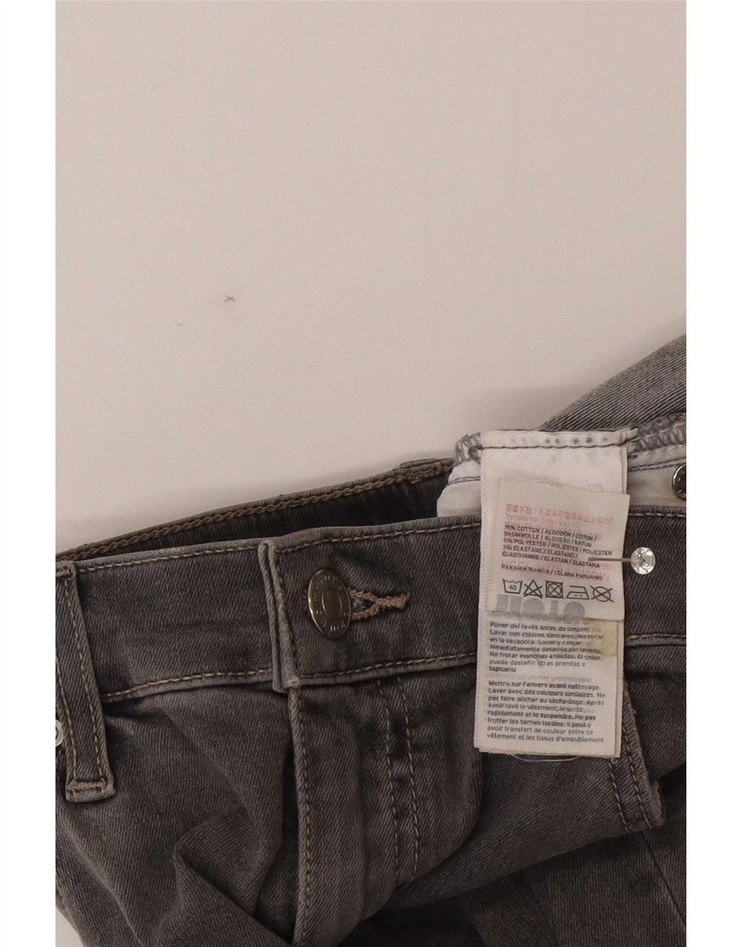 Topshop Dame Distressed Slim Jeans W30 L26 Grå Bomuld