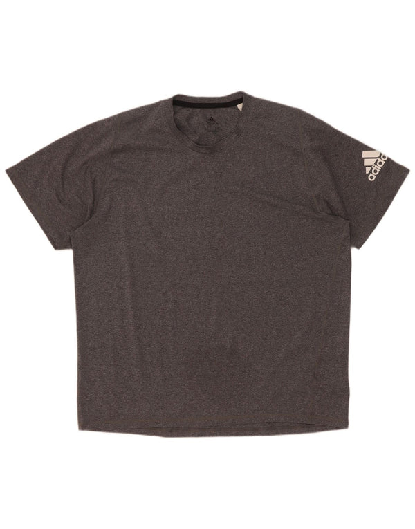 Adidas Herre Aeroready T-Shirt Top XL Grå Flecked Polyester