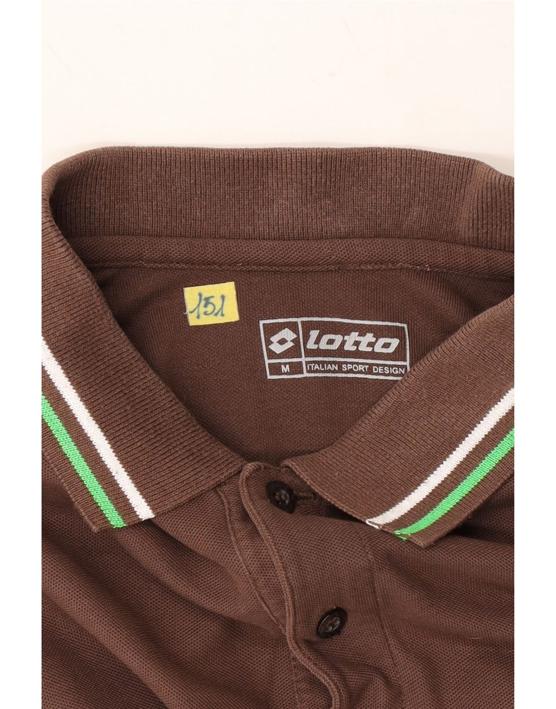 LOTTO Mens Polo Shirt Medium Brown Vintage Lotto and Second-Hand Lotto from Messina Hembry 