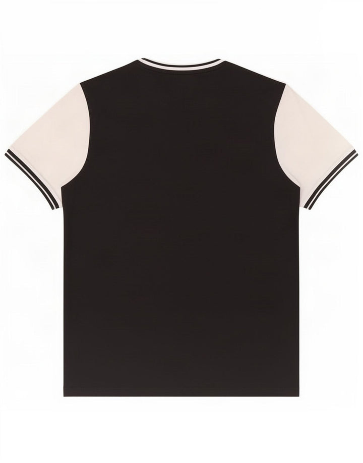 Lyle & Scott Herre T-shirt Top Medium Sort Colourblock Bomuld