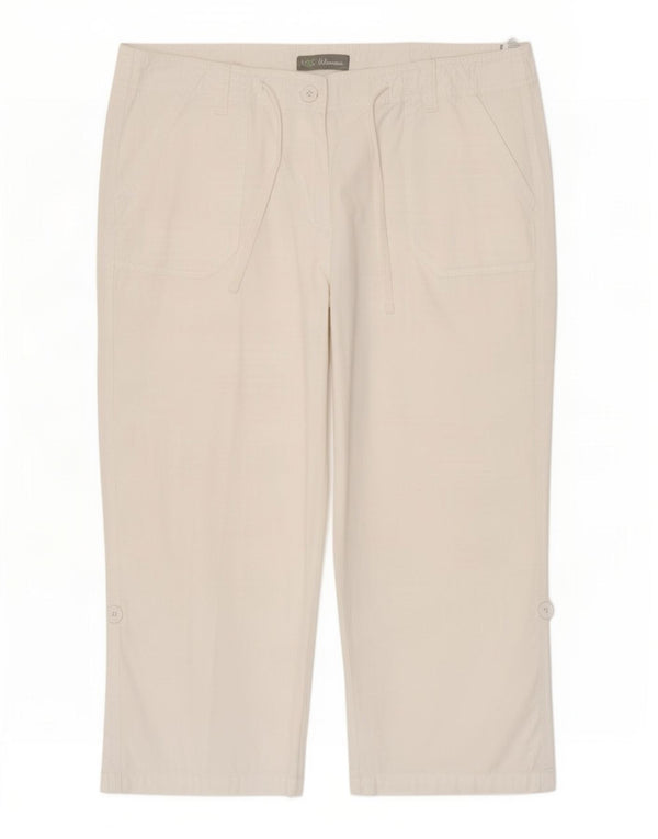 Marks & Spencer Dame Capri Bukser med høj talje UK 16 Large W34 L22 White