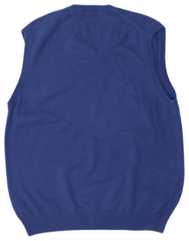 MARKS & SPENCER Herre Regular Fit Vest Tank Top Stor Blå Bomuld