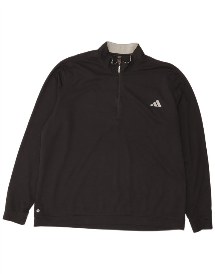 Adidas Sweatshirt med lynlås til mænd 2XL sort polyester