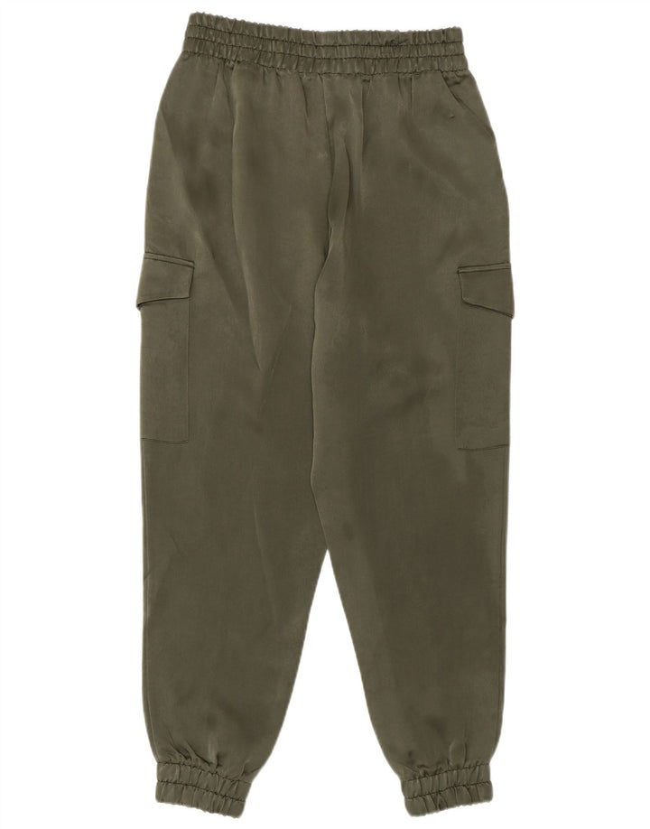 Zara Womens Joggers Cargo Trousers UK 8 Small Khaki