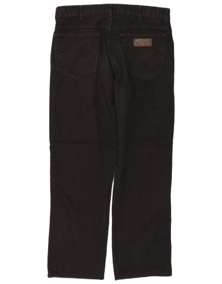 WRANGLER Herre Texas Straight Jeans W34 L28 Sort Bomuld