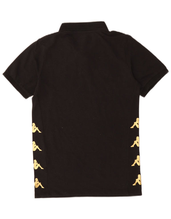Kappa Boys Graphic Polo Shirt 13-14 Years Black Cotton