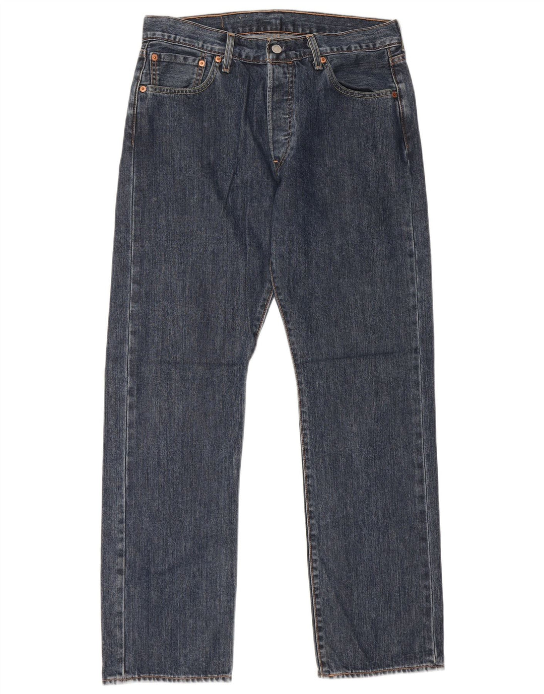 LEVI'S Herre 501 Straight Jeans W32 L30 Blå Bomuld