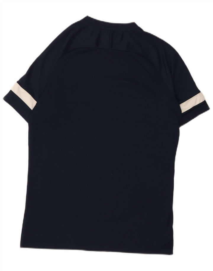 Nike Herre Dri Fit T-shirt Top Medium Marineblå Colourblock Polyester