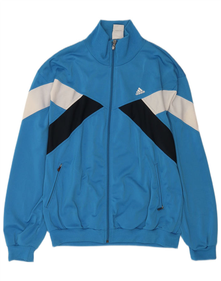 Adidas Træningsdragt til mænd Topjakke UK 40/42 Medium Blue Colourblock Polyester