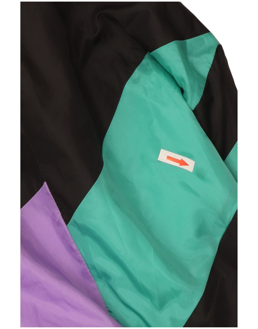 Vintage træningsdragt til mænd, topjakke, stor sort farveblok