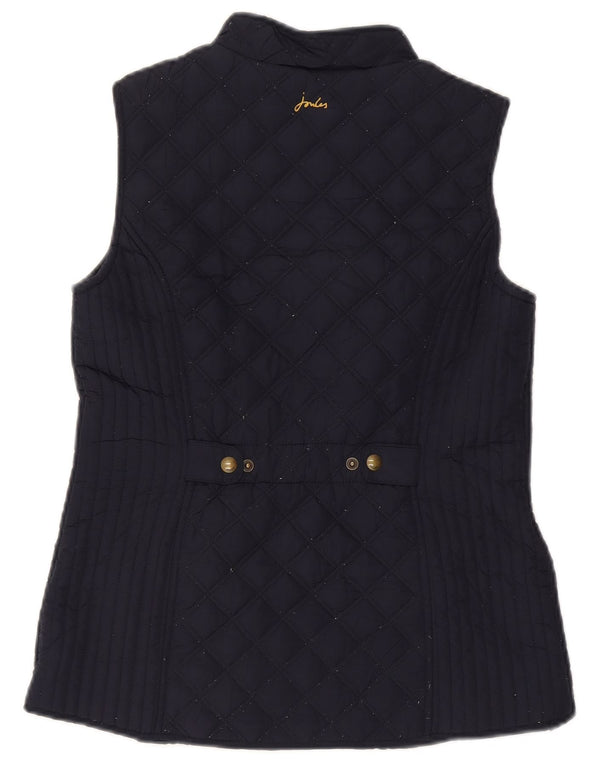 Joules Dame Quilted Gilet UK 10 Small Navy Blue Polyester