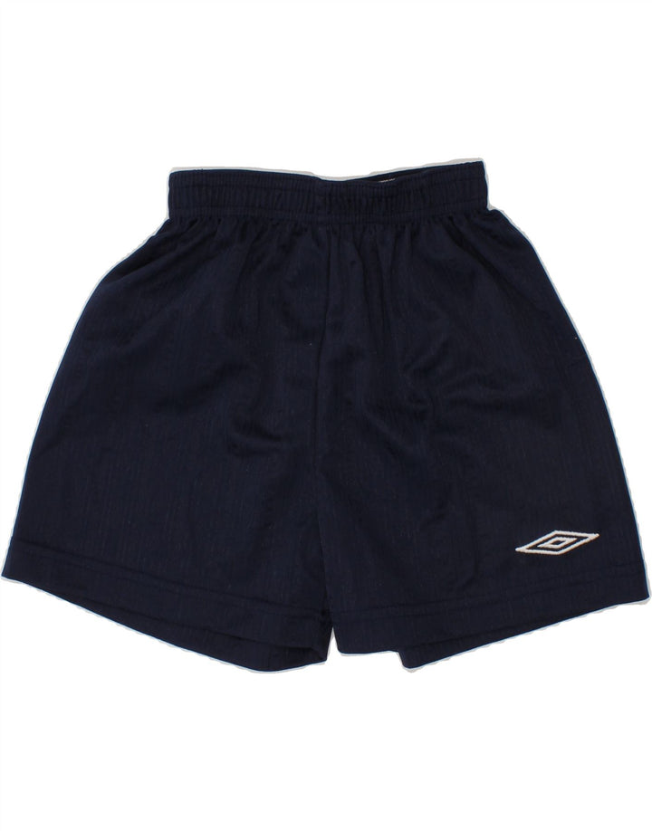 UMBRO Boys Sport Shorts 5-6 Years Navy Blue Striped Polyester Vintage Umbro and Second-Hand Umbro from Messina Hembry 