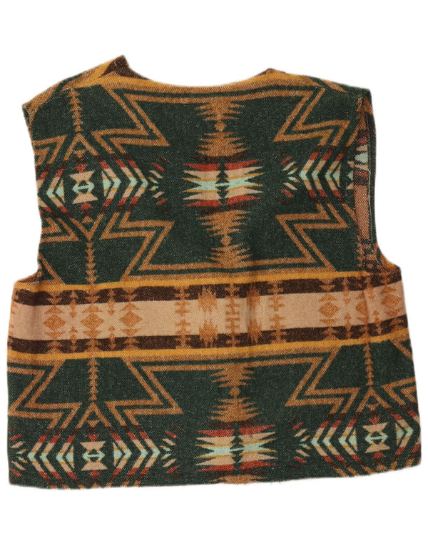 Vintage herrevest XL Grøn Geometrisk Aztec