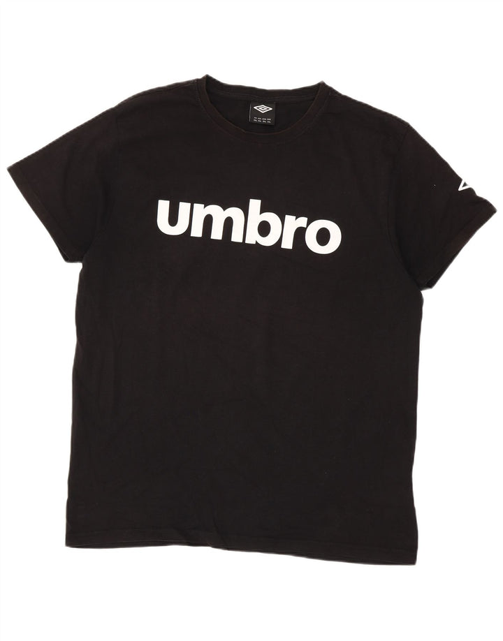 UMBRO Herre Grafisk T-Shirt Top 2XL Sort Bomuld