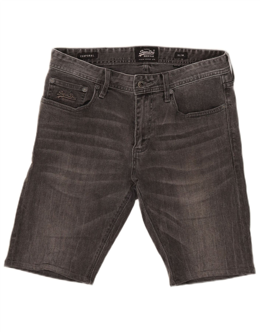 Superdry Herre Corporal Slim denimshorts W32 mellemgrå bomuld