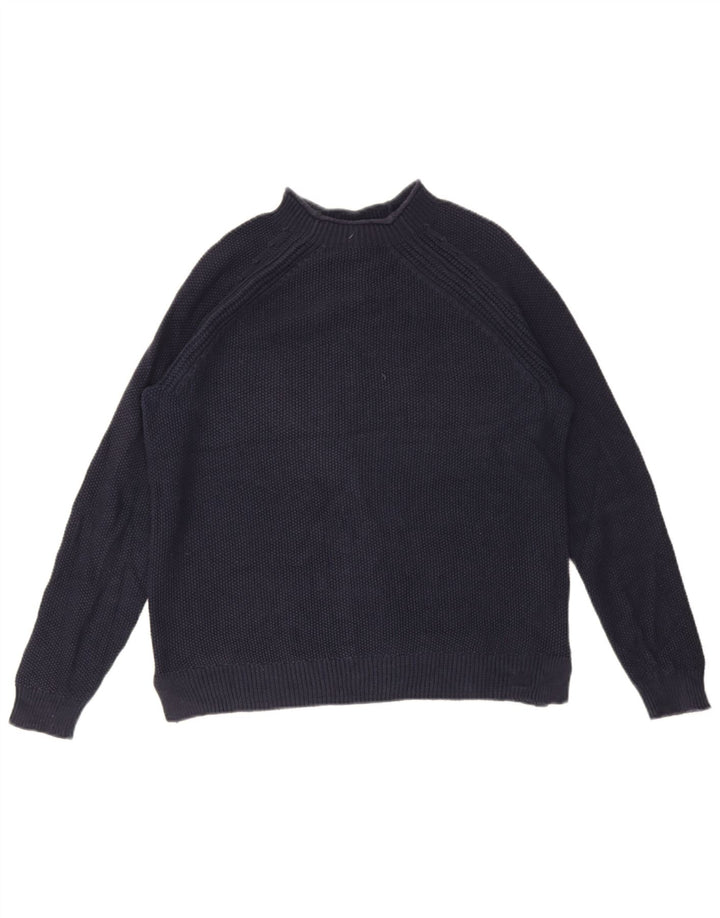 Besætningstøj Dame Turtle Neck Jumper Sweater UK 12 Medium Navy Blue