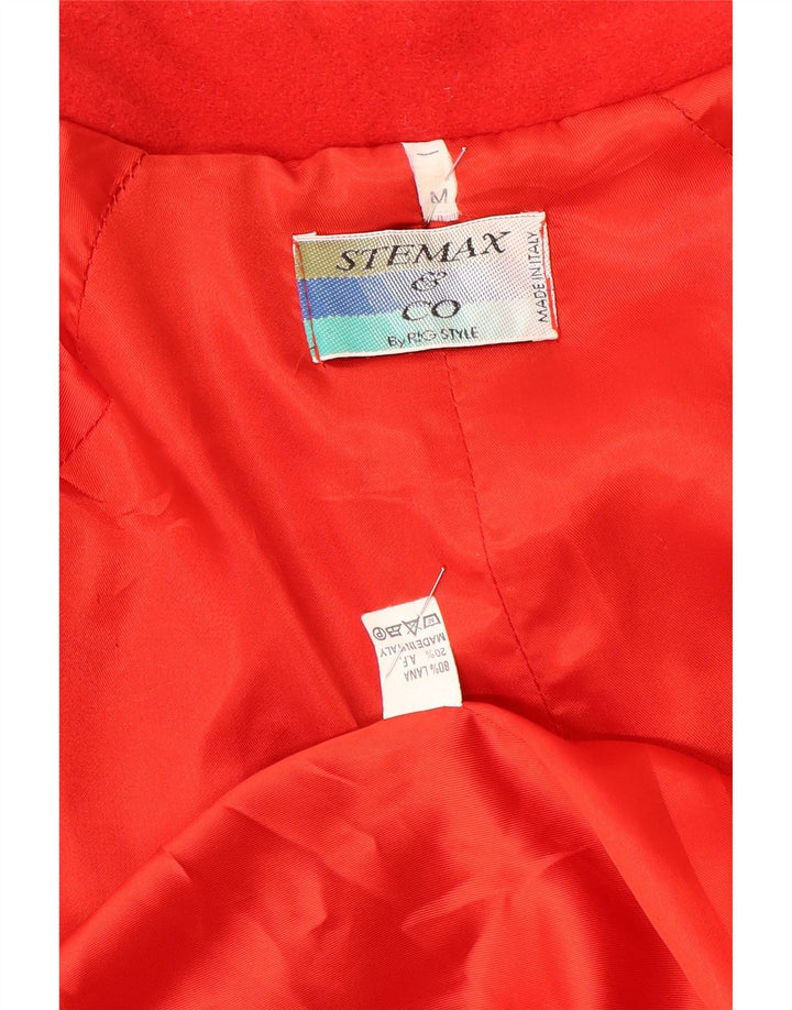 Vintage oversize overfrakke til kvinder UK 14 Medium rød uld