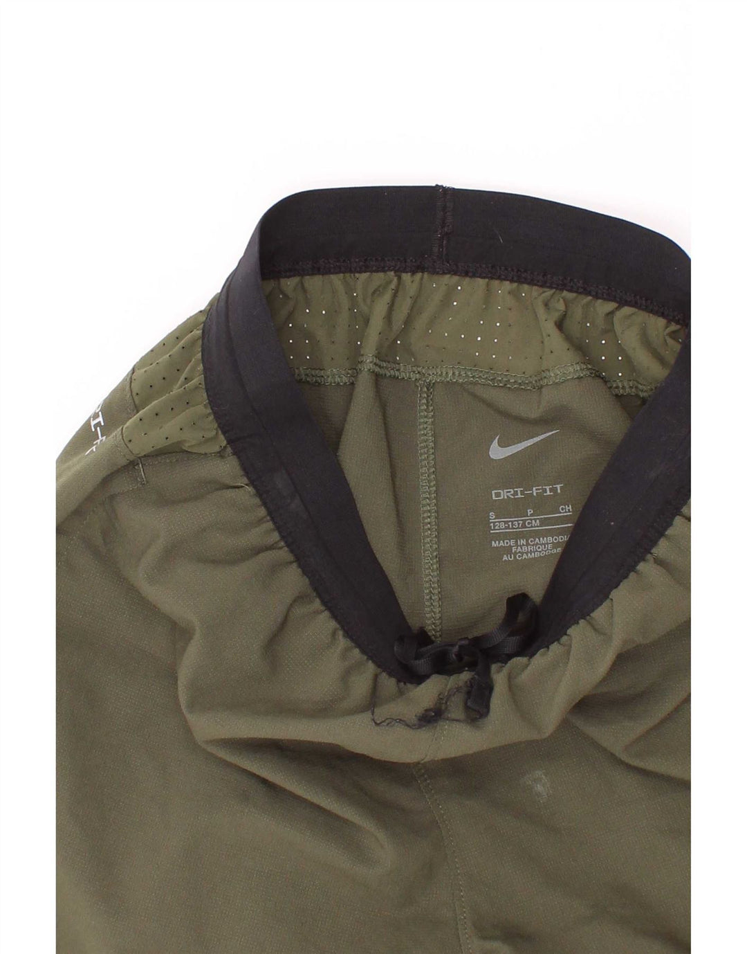 Nike Boys Dri Fit Sportshorts 8-9 år Small Khaki Colourblock Polyester