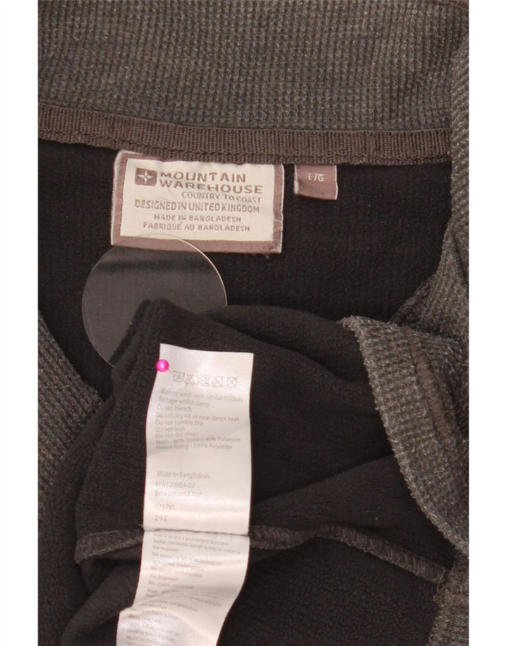MOUNTAIN WAREHOUSE Herre Zip Neck Sweatshirt Jumper Stor Grå Bomuld