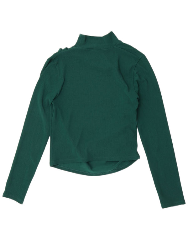 Zara Womens Crop Top Langærmet UK 12 Medium Green