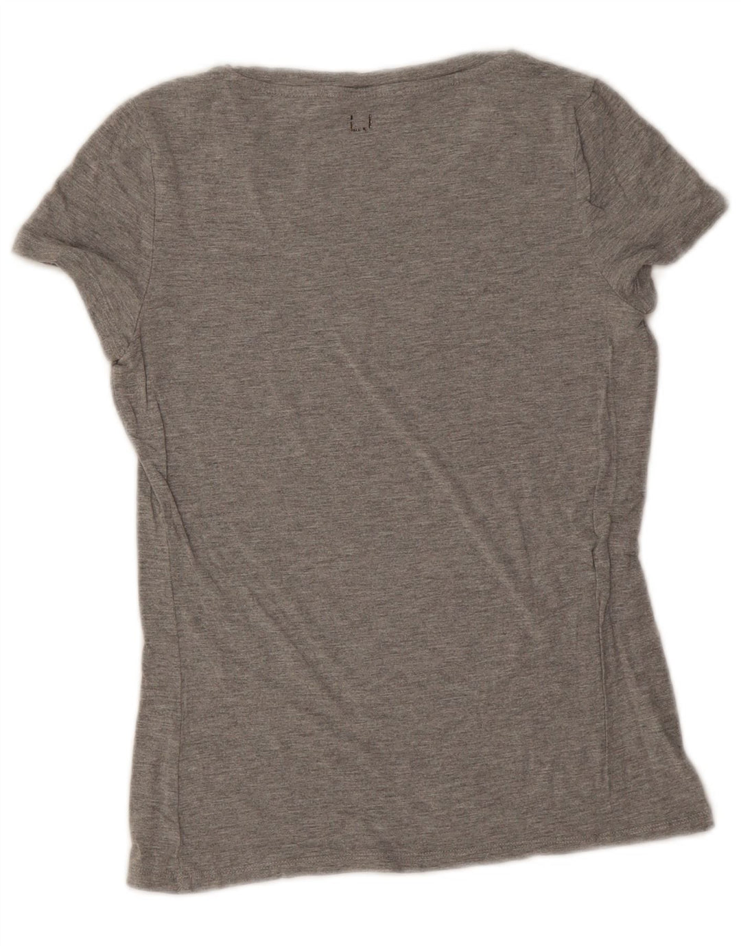 Liu Jo Grafisk T-shirt top til kvinder UK 8 Små grå flækkede