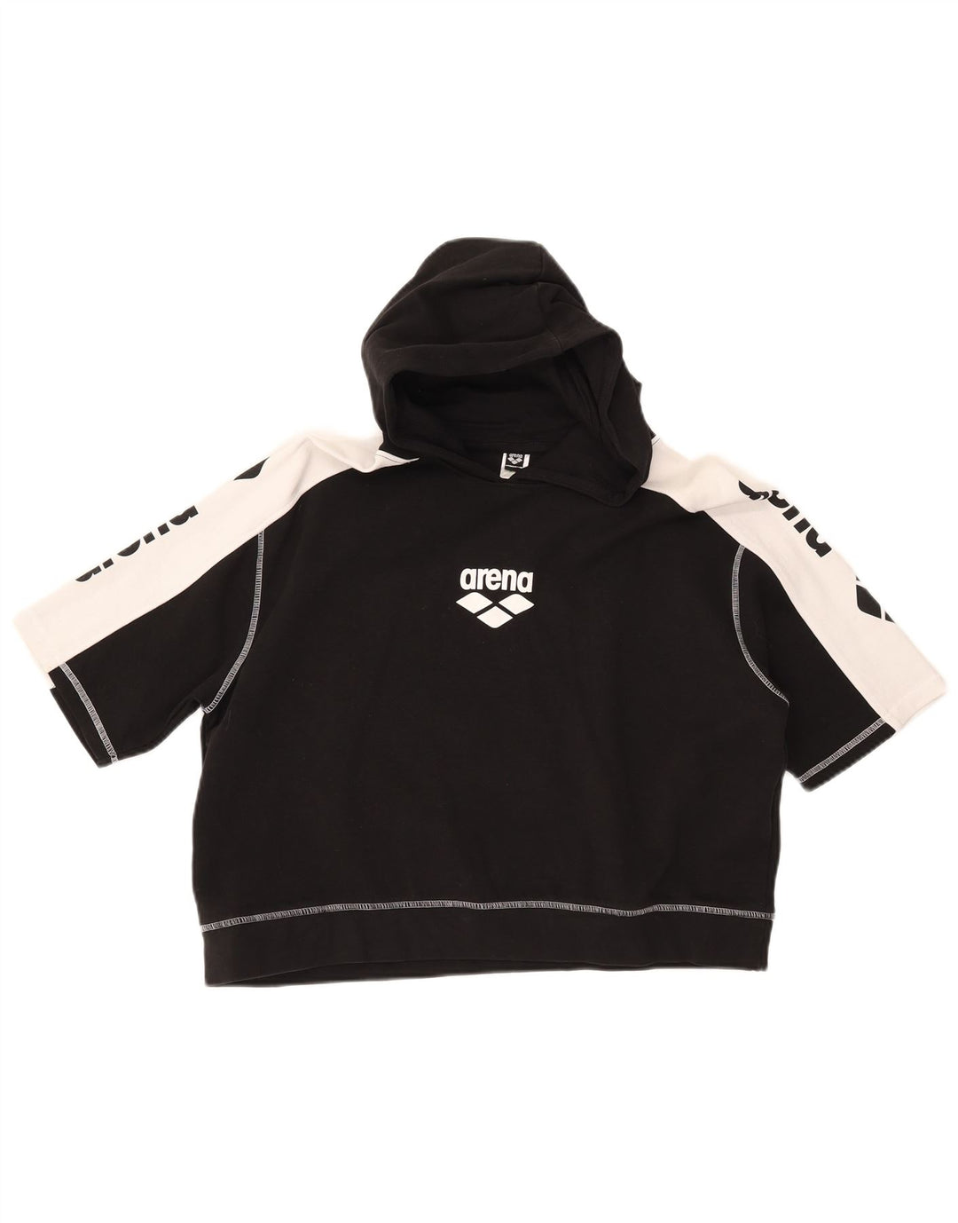 ARENA Grafisk hættetrøje til kvinder DK 16 Stor sort farveblok