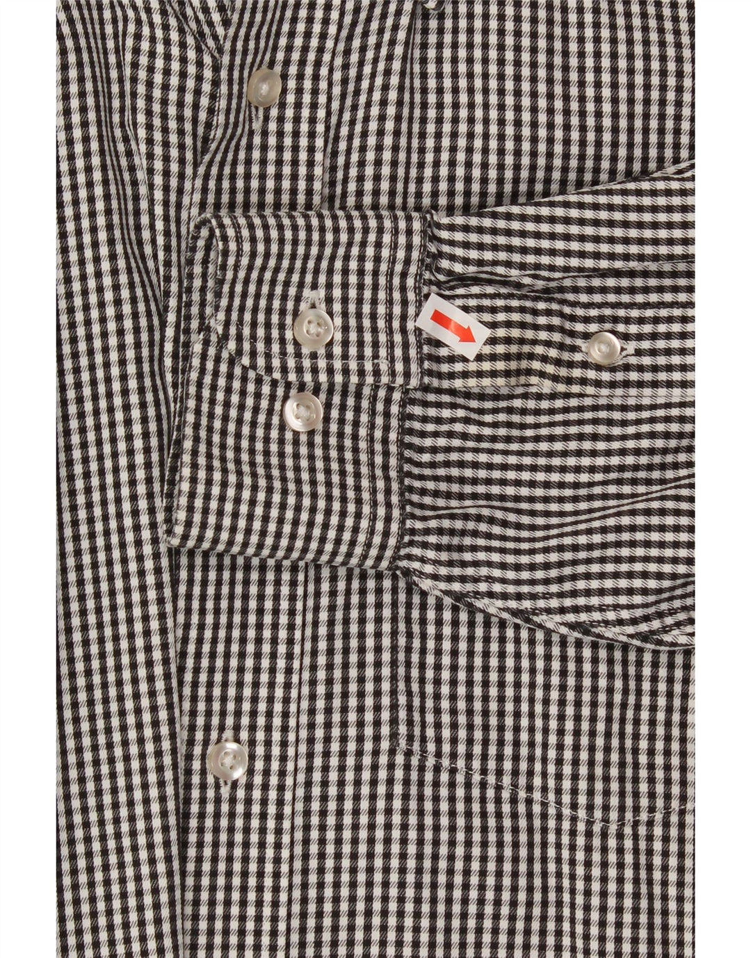 TOMMY HILFIGER Mens Shirt Size 14 1/2 15 Small Black Houndstooth Cotton Vintage Tommy Hilfiger and Second-Hand Tommy Hilfiger from Messina Hembry 