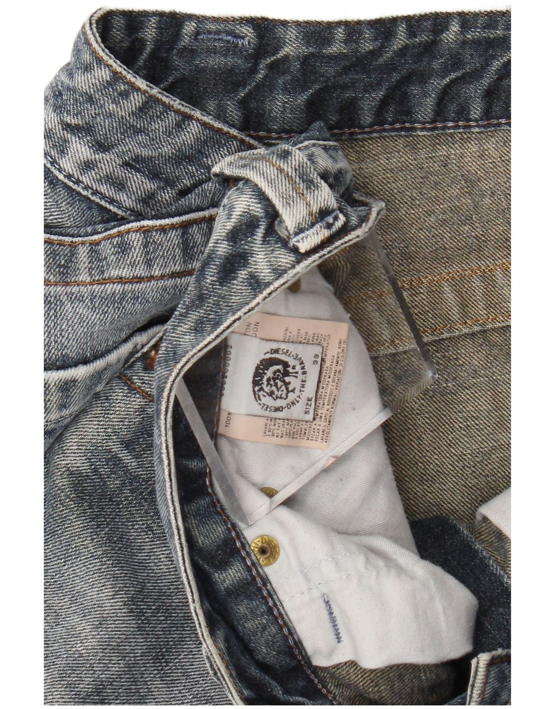 DIESEL Straight Jeans til mænd W33 L30 Blå Bomuld