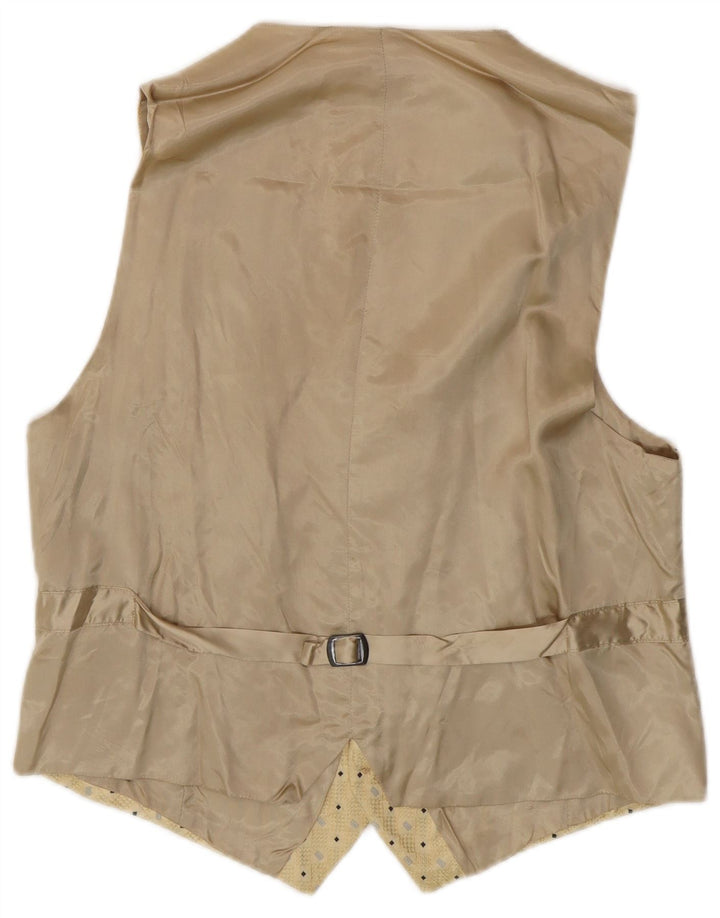 Vintage herrevest IT 50 Medium Beige Geometrisk Silke