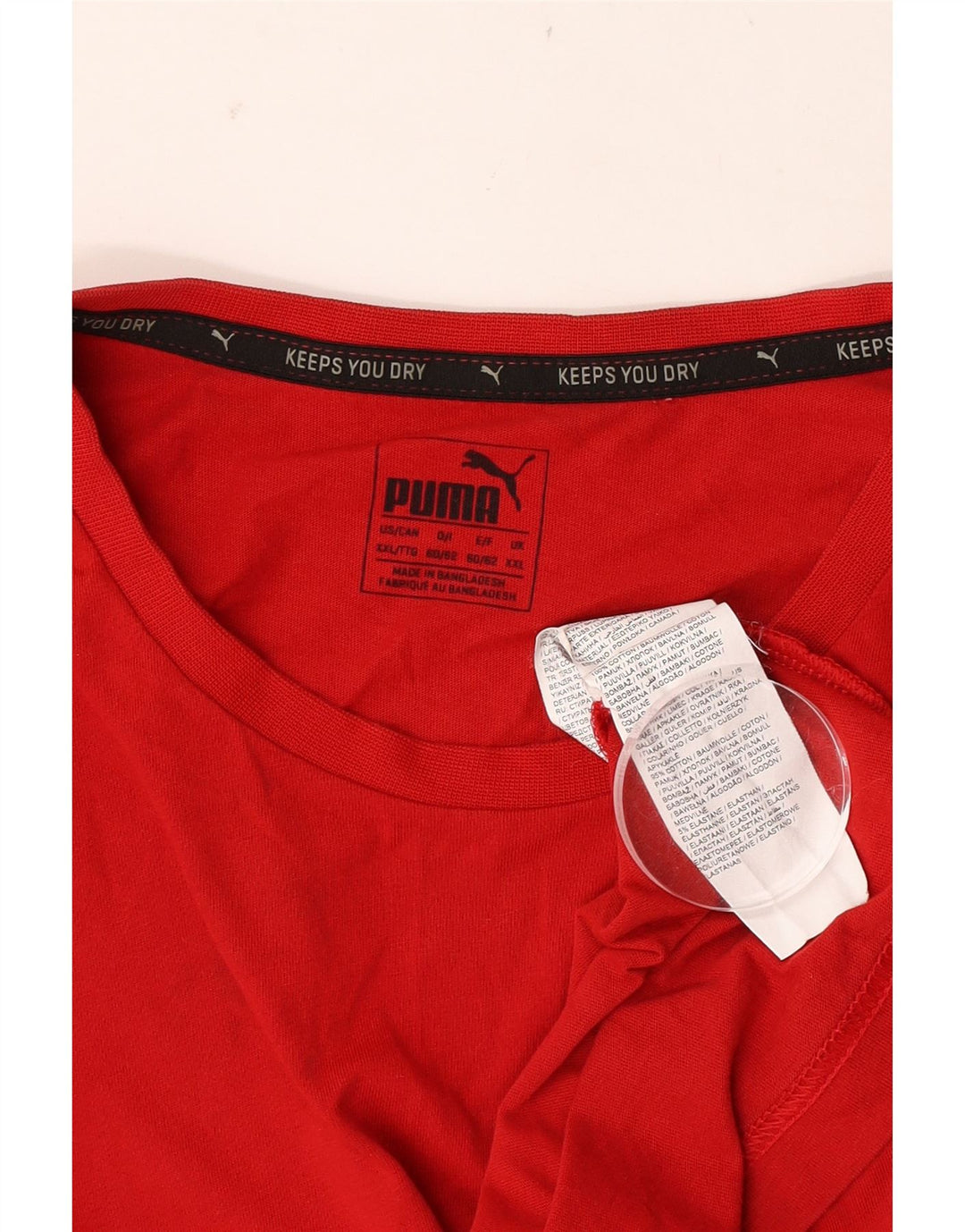 Puma Herre T-Shirt Top 2XL Rød Bomuld