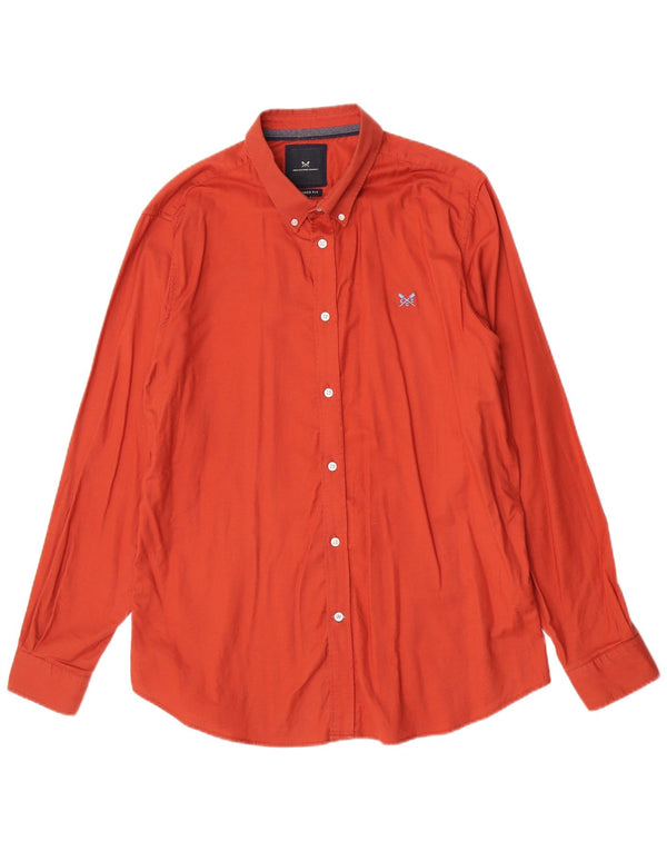 Crew Clothing Mens Tailored Fit Shirt 2XL Orange Cotton