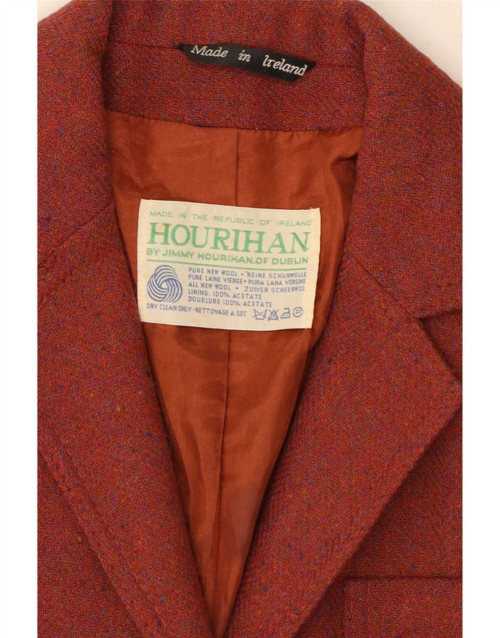 Jimmy Hourihan Dame 3-knaps blazer jakke UK 8 Small Red Flecked
