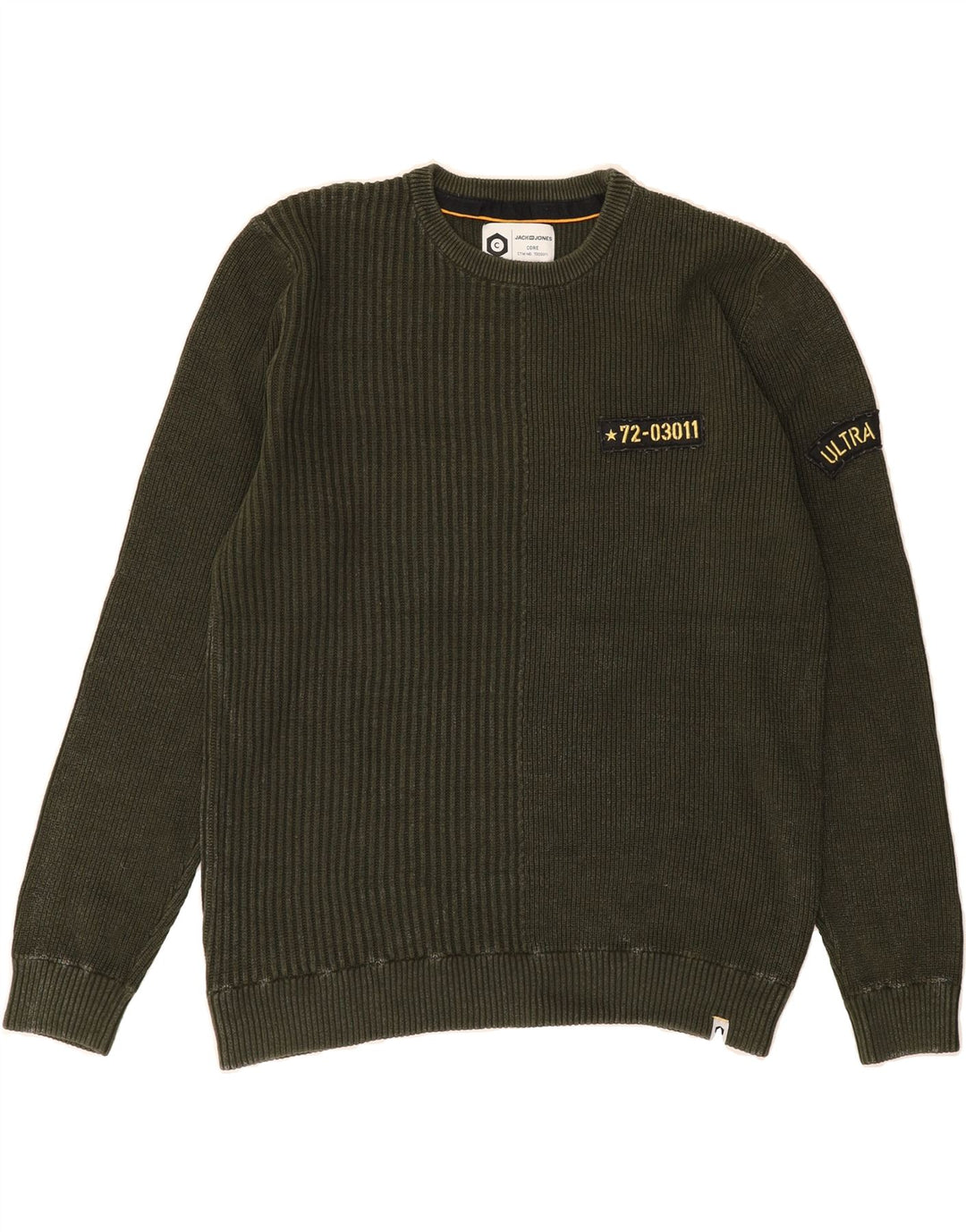 JACK & JONES Mens Crew Neck Jumper Sweater Large Green Cotton Vintage Jack & Jones and Second-Hand Jack & Jones from Messina Hembry 