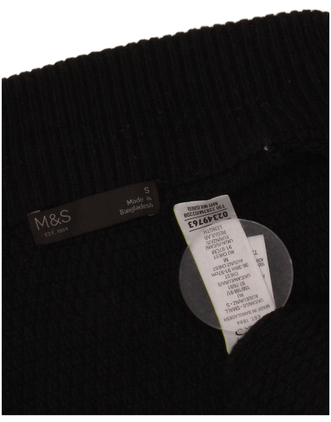 Marks & Spencer Herre Cardigan Sweater Lille marineblå akryl
