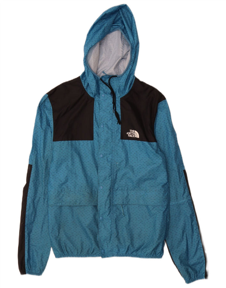 The North Face Regnjakke med hætte til mænd, lille blå polyester