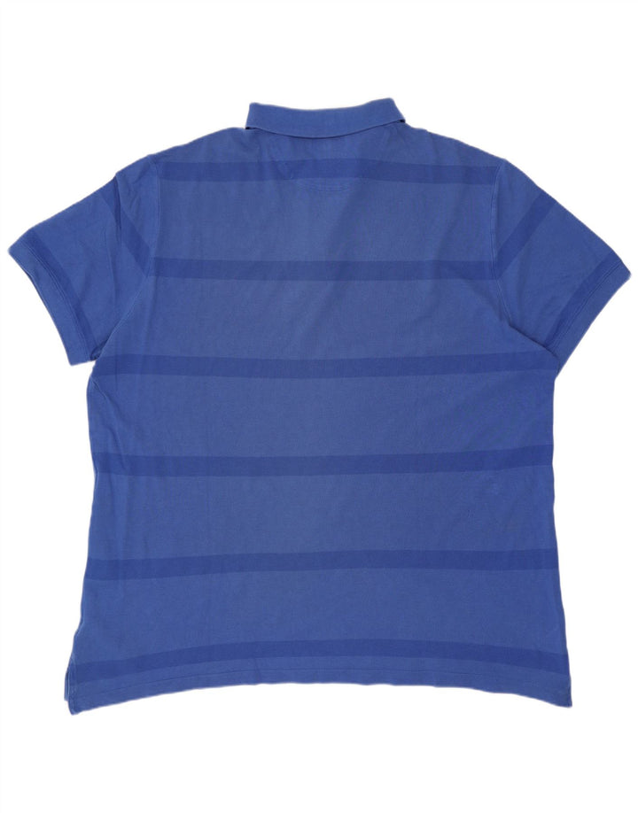 MASSIMO DUTTI Herre Polo Shirt 2XL Blå Stribet