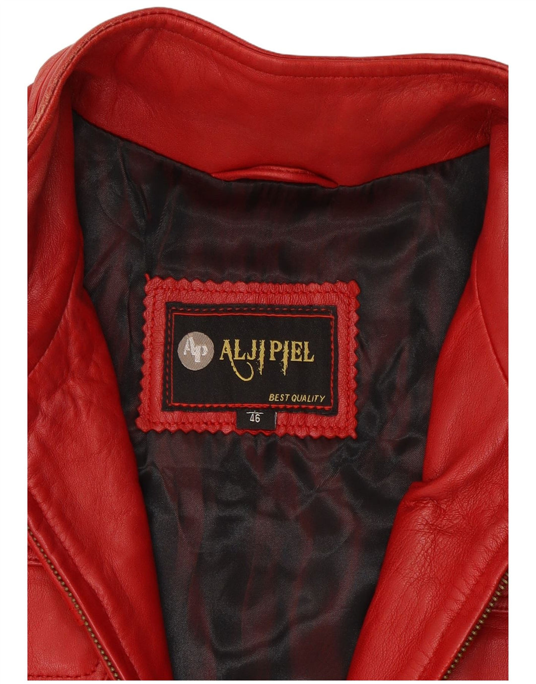 VINTAGE Womens Leather Jacket IT 46 Large Red Leather