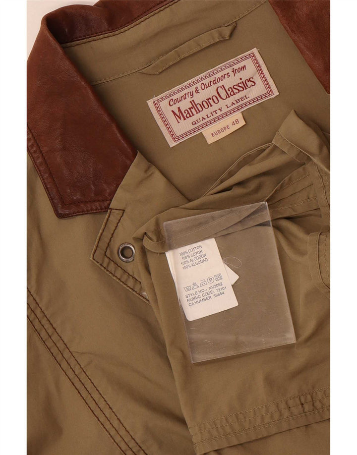 Marlboro Classics Dame 3-knaps blazerjakke EU 48 2XL Khaki Colourblock