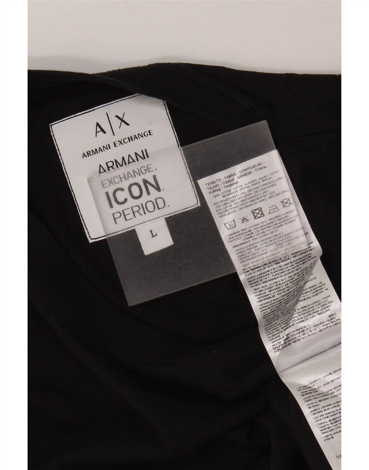 Armani Exchange Herre grafisk T-shirt Top Stor marineblå bomuld