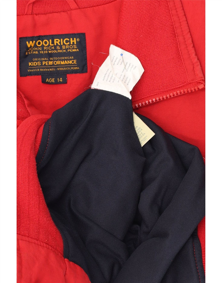 Woolrich Boys Bomber Jacket 13-14 År Rød Polyester
