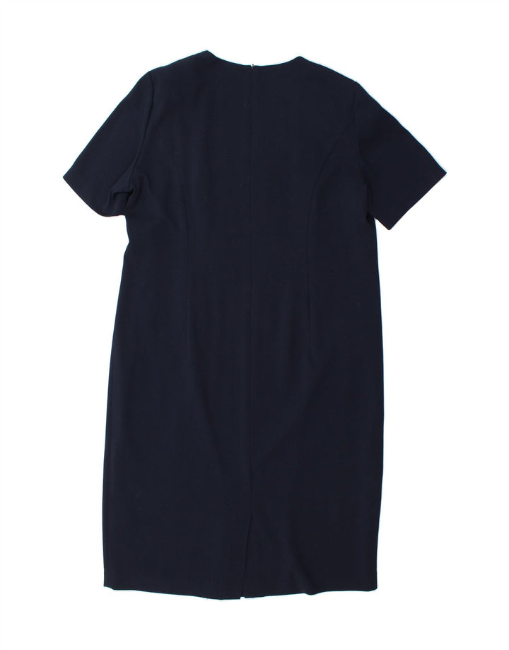 FRANKENWALDER Womens Sheath Dress EU 44 XL Navy Blue Acetate Vintage Frankenwalder and Second-Hand Frankenwalder from Messina Hembry 