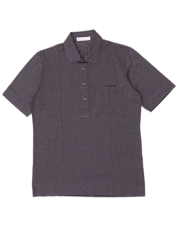 Herion Poloshirt til mænd Medium Marineblå Nålestribet bomuld