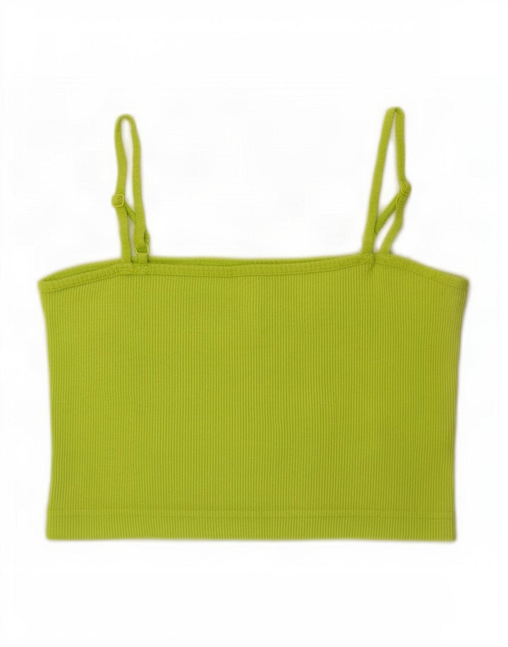 Nike Dame Crop Cami Top UK 8 Lille grøn bomuld