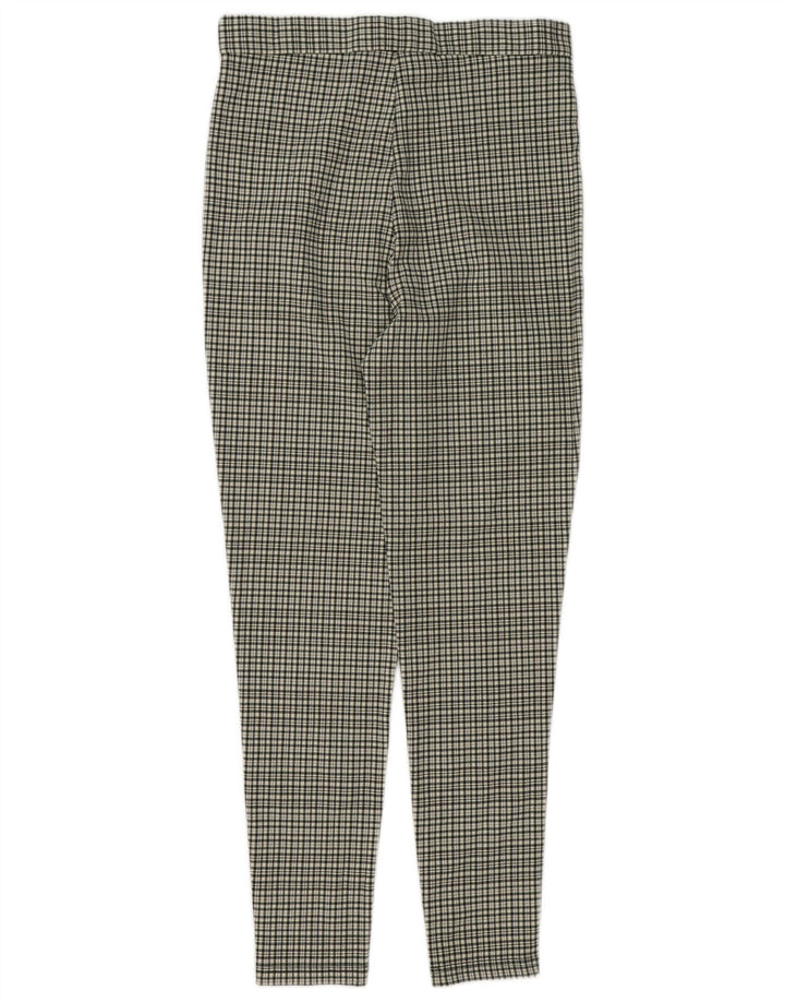 Zara Dame Højtalje Casual Bukser Medium W28 L27 Flerfarvet Gingham
