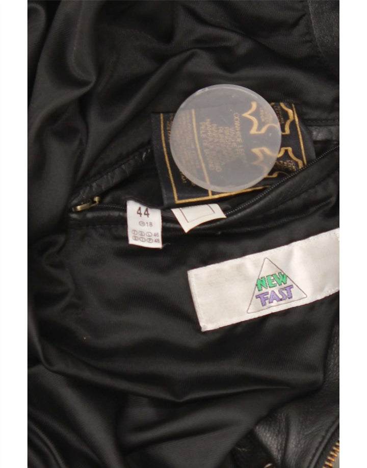 Ny Hurtig Dame Oversized Læderjakke IT 44 Medium Sort