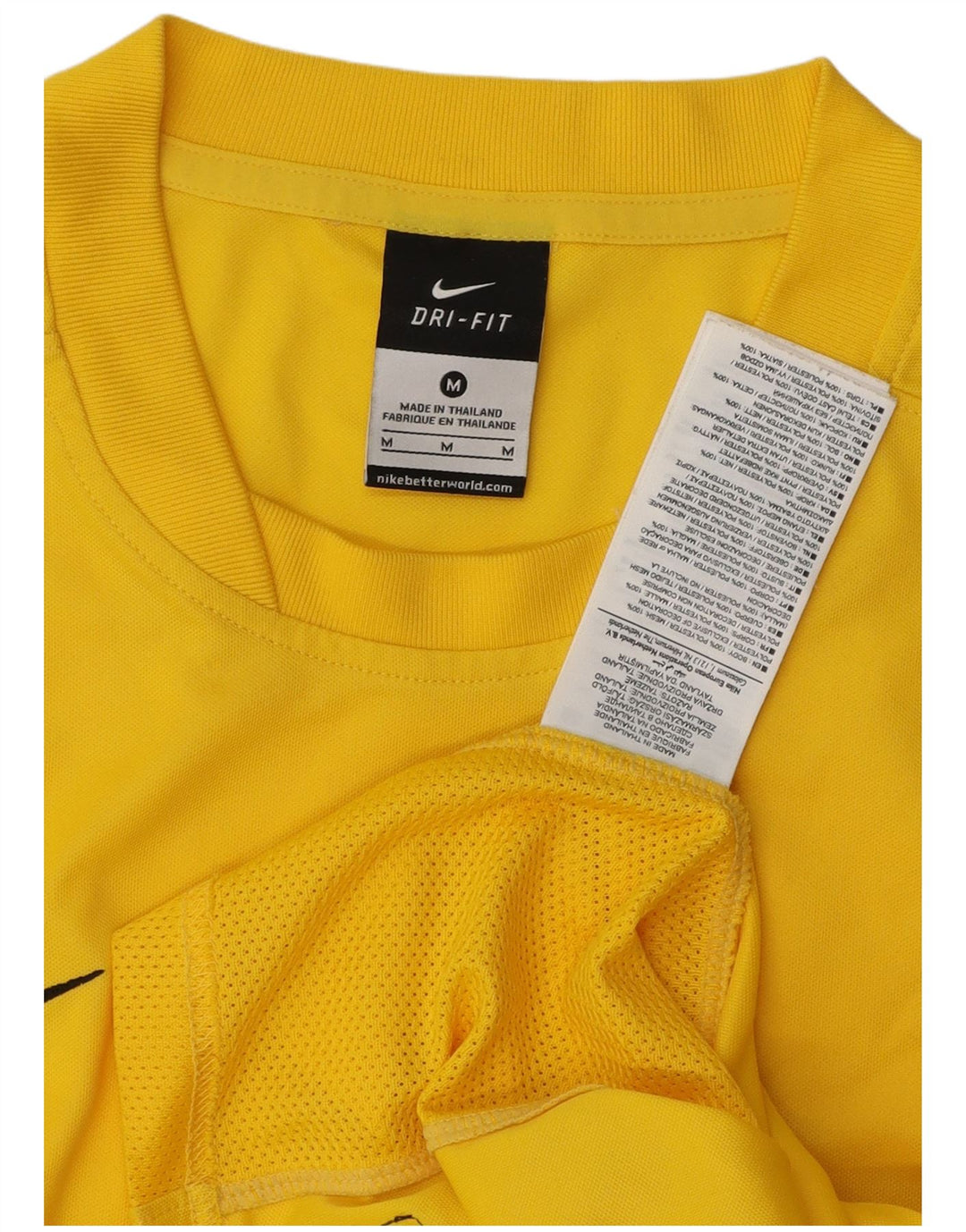 Nike Herre Dri Fit T-Shirt Top Medium Gul