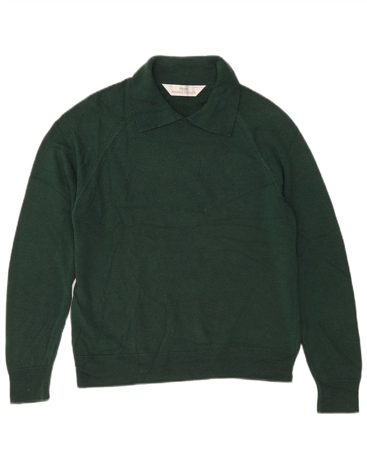 MARKS & SPENCER Dame polo-hals sweater UK 10 Lille grøn akryl