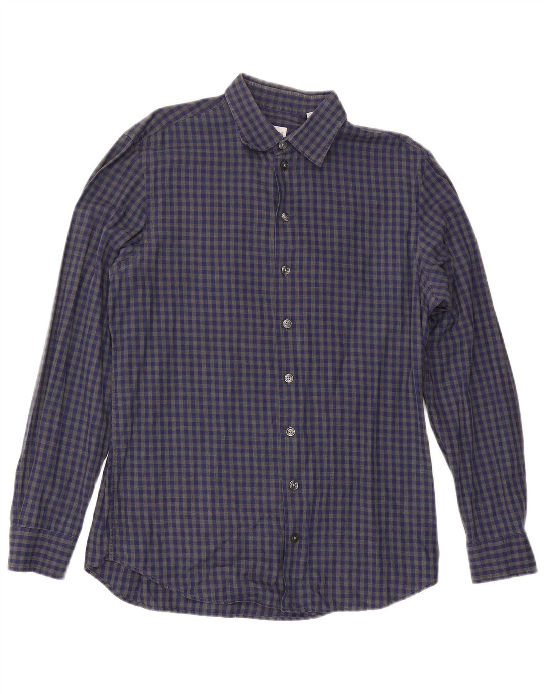 Armani Collezioni Herreskjorte Medium Blue Gingham Cotton