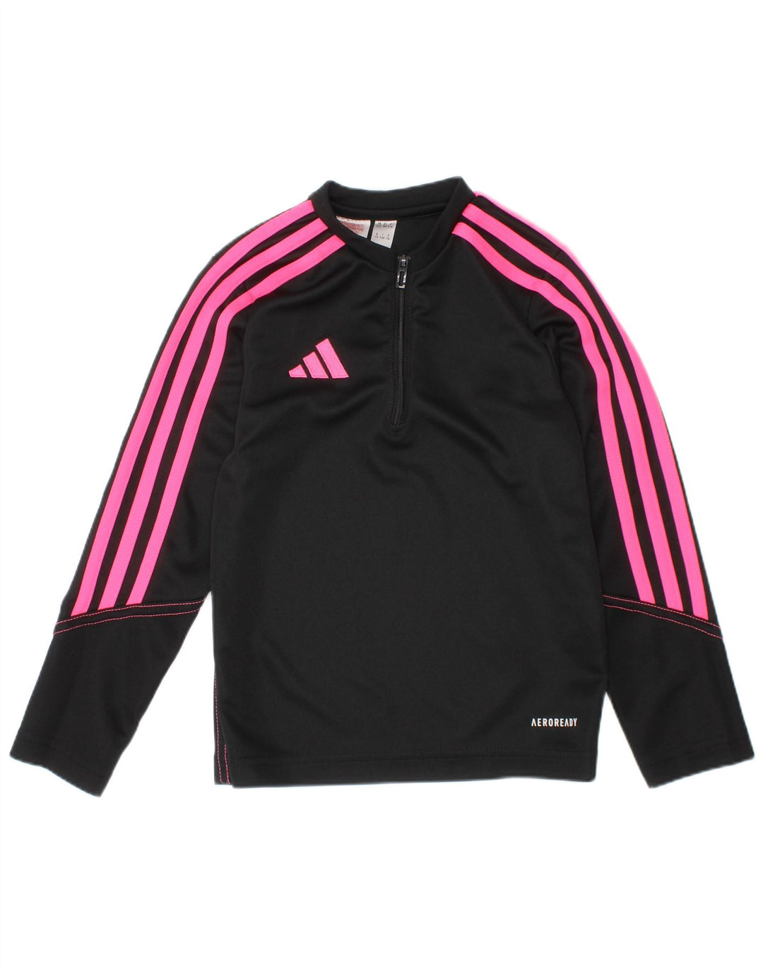 Adidas Girls Aeroready Zip Neck Pullover Træningsdragt Top 5-6 år Sort